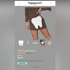 Happyteeth The Tooth Purse - White Tooth-Shaped Crossbody 🦷